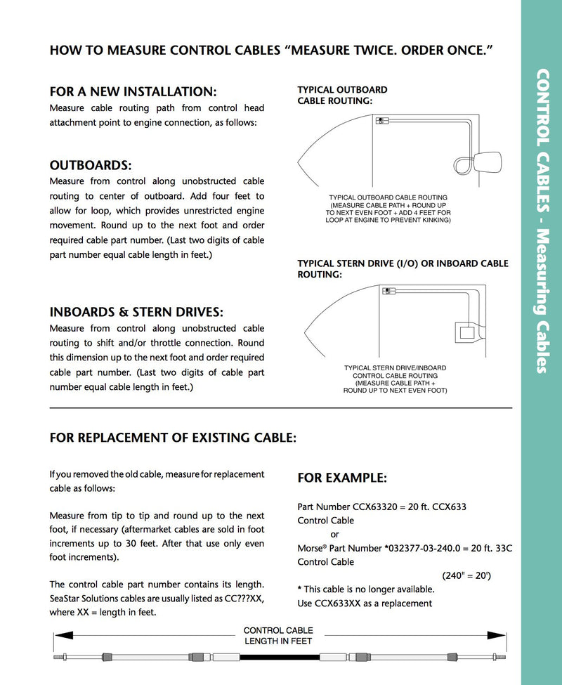 Dometic SeaStar Xtreme Control Cable, CCX17920, 20ft.