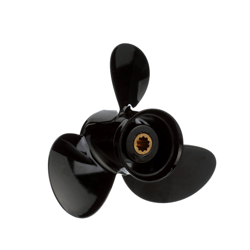 Quicksilver QA2200R Black Diamond 3-Blade Aluminum Propeller - 9.25" diameter x 12.5" pitch, Right Hand Rotation, 25 HP - 30 HP Mercury FourStroke (2006 & Newer), Black Finish - QA2200R