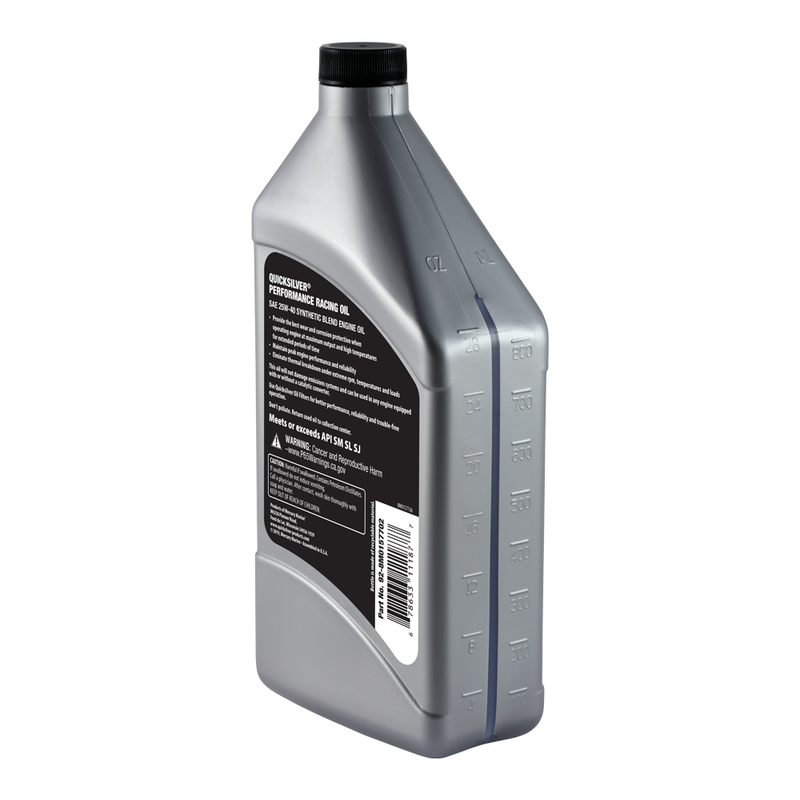 Quicksilver 8M0157702 25W-40 Synthetic Performance Racing Oil – 1 Quart - 8M0157702