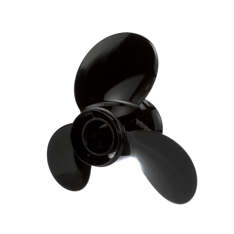 Quicksilver QA2206X Black Diamond 3-Blade Aluminum Propeller - 13.25" diameter x 17" pitch, Right Hand Rotation, 85 HP - 140 HP Evinrude/Johnson V4, Black Finish - QA2206X