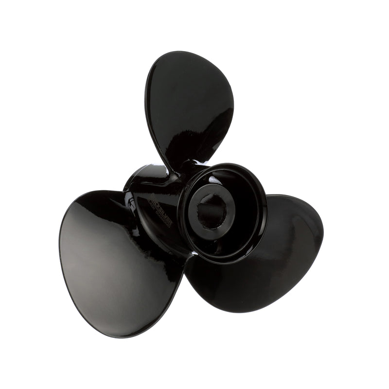 Quicksilver QA2026X Black Diamond 3-Blade Aluminum Propeller - 14" diameter x 9" pitch, Right Hand Rotation, 40 CT - 125 HP Mercury, Black Finish - QA2026X