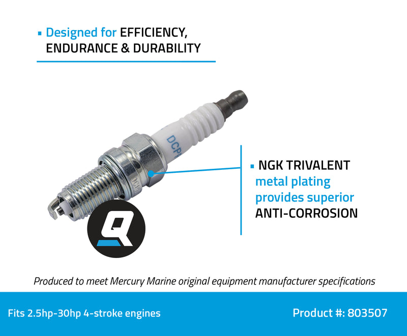 Quicksilver 803507 NGK DCPR6E Standard Spark Plug, 1-Pack - 803507