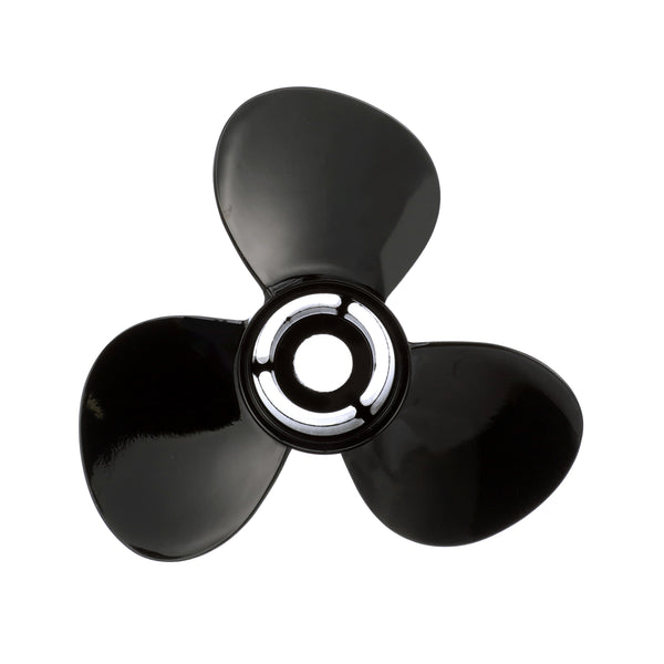 Quicksilver QA2832X Black Diamond 3-Blade Aluminum Propeller - 14" diameter x 13" pitch, Right Hand Rotation, 40 CT - 125 HP Mercury, Black Finish - QA2832X