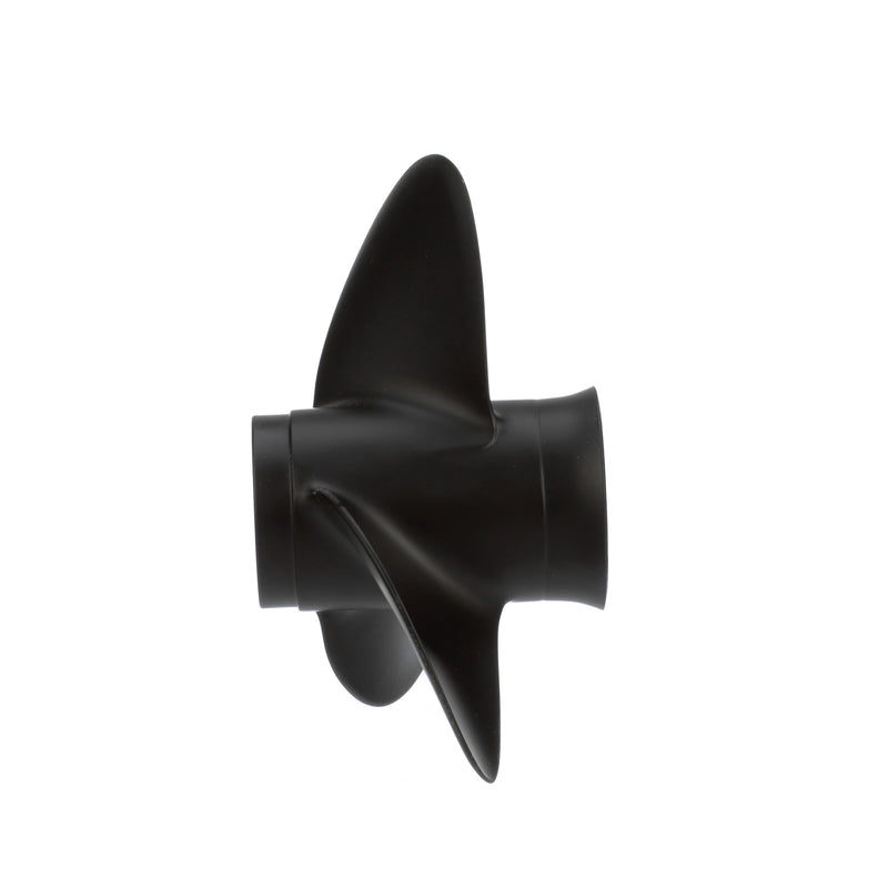 Quicksilver QA3168R Black Diamond 3-Blade Aluminum Propeller - 9.25" diameter x 10" pitch, Right Hand Rotation, 8 HP - 15 HP Evinrude/Johnson w/13-tooth Spline, Black Finish - QA3168R