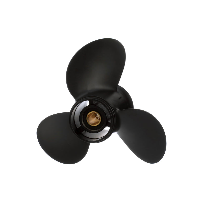 Quicksilver QA3114R Black Diamond 3-Blade Aluminum Propeller - 10.5" diameter x 11" pitch, Right Hand Rotation, 20 HP - 35 HP Evinrude/Johnson (Most Models - Including ETEC), Black Finish - QA3114R