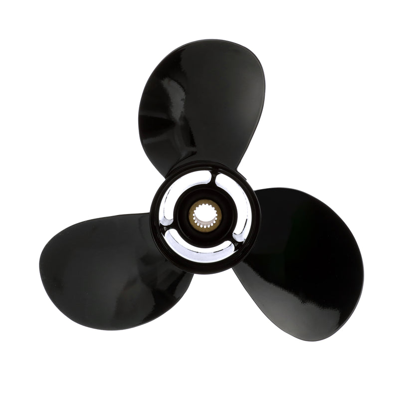 Quicksilver 8M0078085 Black Diamond Bravo II 20" diameter X 11" pitch, 3-Blade Aluminum Propeller, Left Hand Rotation, Black Finish - 8M0078085