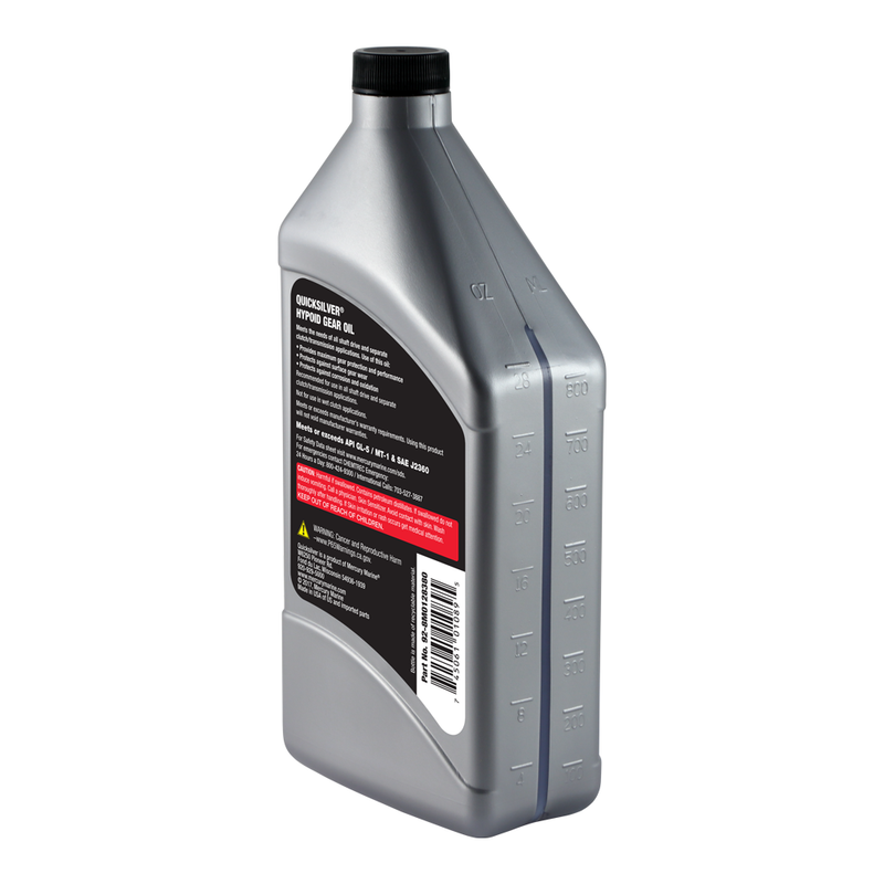 Quicksilver 8M0128380 80W-90 Motorcycle Hypoid Gear Oil – 1 Quart - 8M0128380