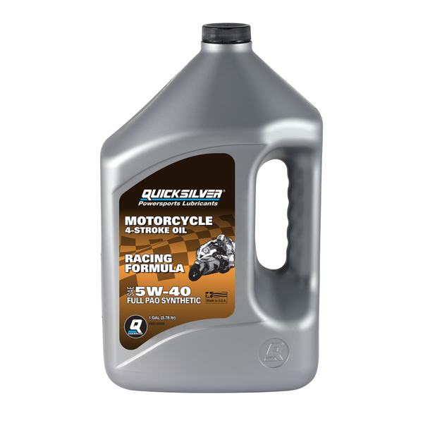 Quicksilver 5W-40 Full Synthetic Motorcycle Race Oil – 1 Gallon - 8M0120404