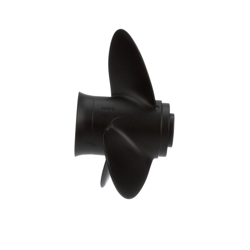 Quicksilver QA3808R Black Diamond 3-Blade Aluminum Propeller - 9.9" diameter x 10.5" pitch, Right Hand Rotation, 20 HP - 30 HP Yamaha w/10-tooth Spline, Black Finish - QA3808R