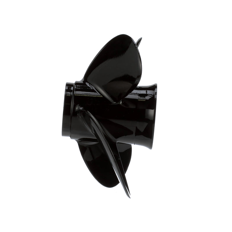 Quicksilver 8M8027517 Nemesis 4-Blade Aluminum Propeller - 9.3" diameter x 11" pitch, Right Hand Rotation, 25 HP - 30 HP Mercury FourStroke (2006 & Newer), Black Finish - 8M8027517