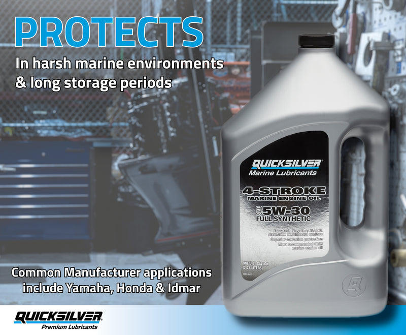 Quicksilver 5W-30 Full Synthetic Marine Engine Oil - 1 Gallon - 8M0148475