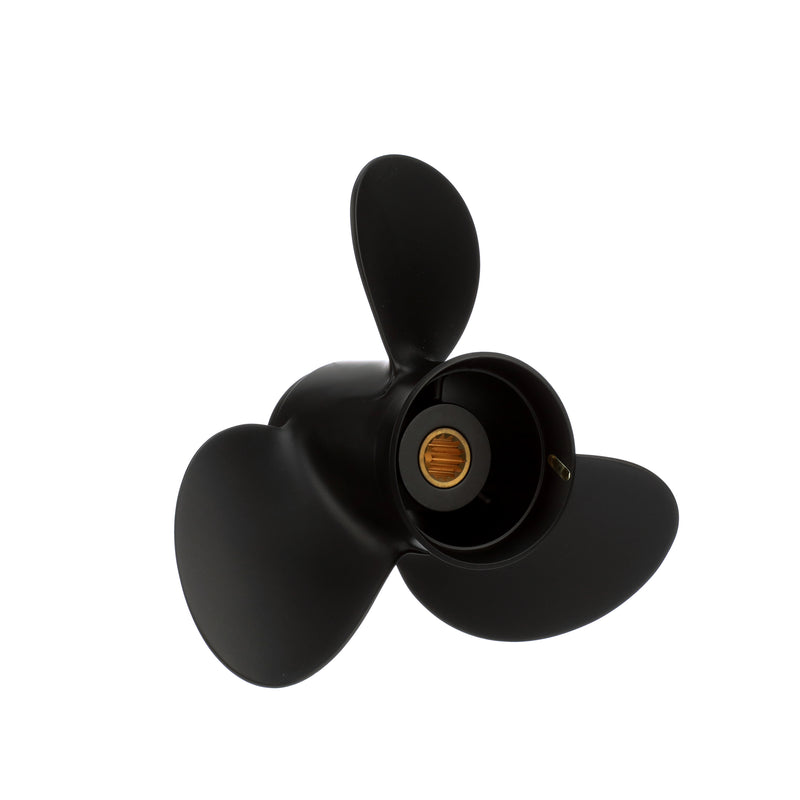 Quicksilver QA3114R Black Diamond 3-Blade Aluminum Propeller - 10.5" diameter x 11" pitch, Right Hand Rotation, 20 HP - 35 HP Evinrude/Johnson (Most Models - Including ETEC), Black Finish - QA3114R