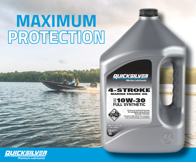 Quicksilver Full Synthetic 10W-30 4-Stroke Marine Engine Oil 8M0175781 - Gallon - 8M0175781