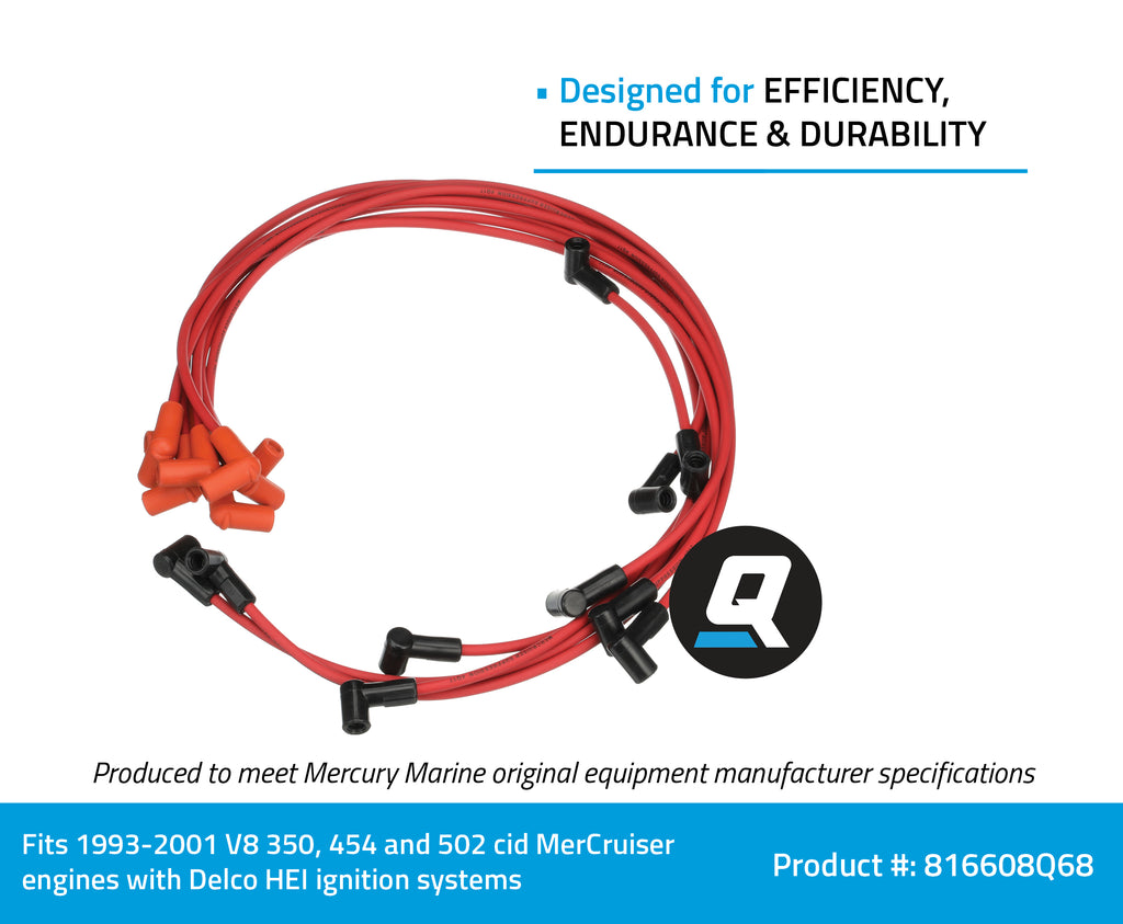 Quicksilver 816608Q68 Red Wire Spark Plug Wire Kit - 816608Q68