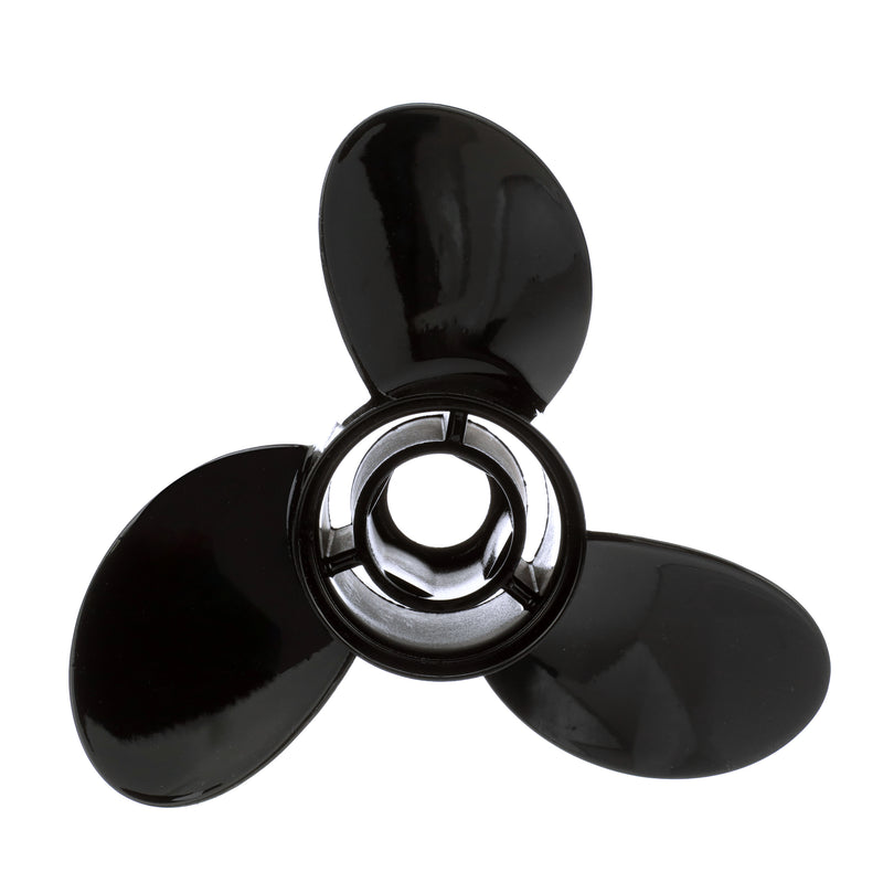 Quicksilver QA2060X Black Diamond 3-Blade Aluminum Propeller - 12.5" diameter x 8" pitch, Right Hand Rotation, 40 HP - 60 HP (Standard) Mercury, Black Finish - QA2060X