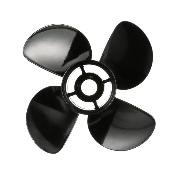 Quicksilver 8M8027506 Nemesis 4-Blade Aluminum Propeller - 12.5" diameter x 19" pitch, Right Hand Rotation, 40 CT - 125 HP Mercury, Black Finish - 8M8027506