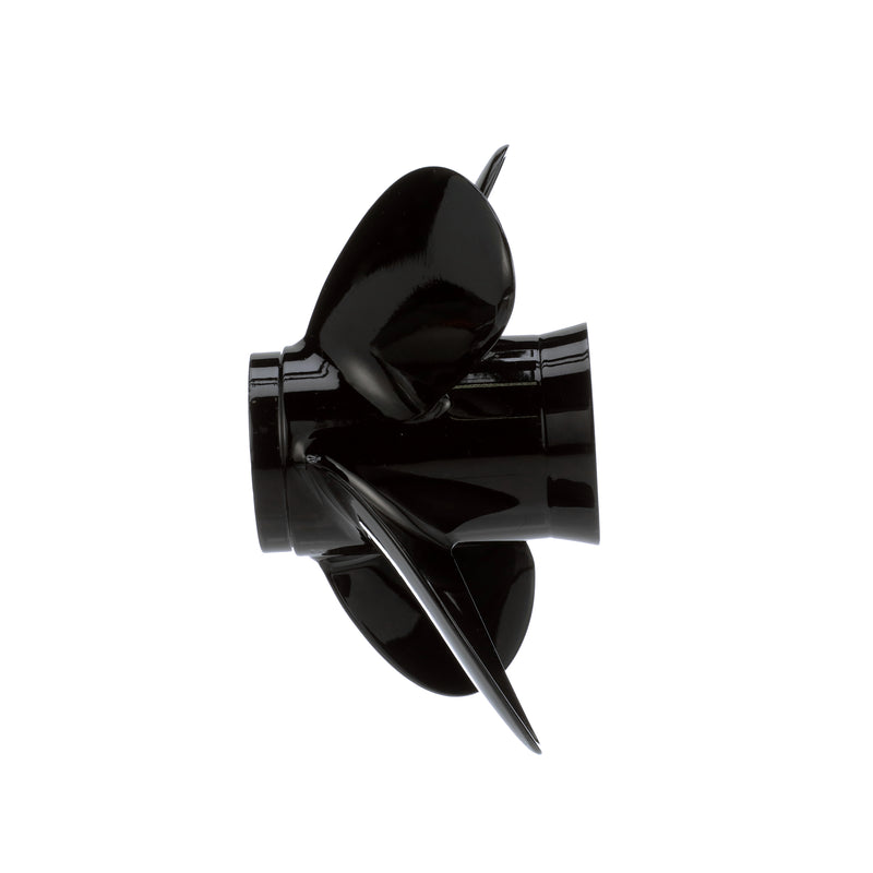 Quicksilver 8M8027511 Nemesis 4-Blade Aluminum Propeller - 10.6" diameter x 12" pitch, Right Hand Rotation, 40-60 HP Mercury, Black Finish - 8M8027511