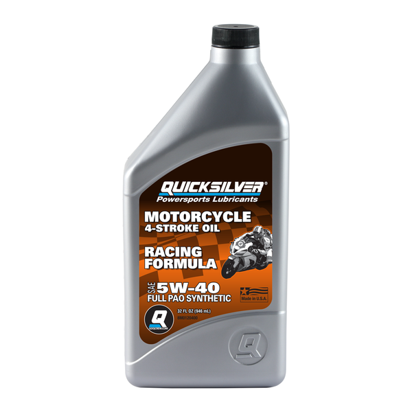 Quicksilver 5W-40 Full Synthetic Motorcycle Race Oil – 1 Quart - 8M0120399