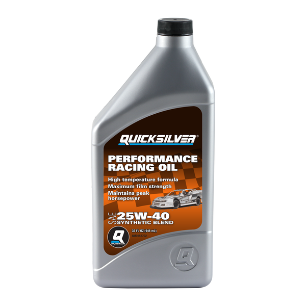 Quicksilver 8M0157702 25W-40 Synthetic Performance Racing Oil – 1 Quart - 8M0157702