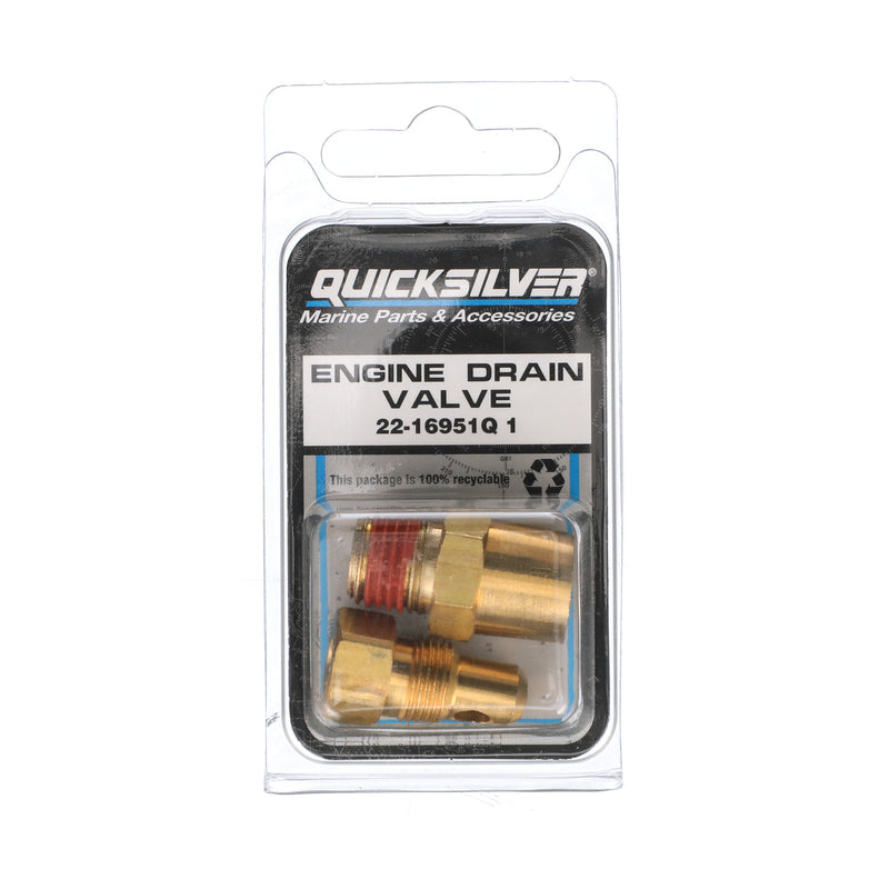 Quicksilver 16951Q1 Stern Drive or Inboard Engine Block or Manifold Brass Drain Plug - 16951Q1