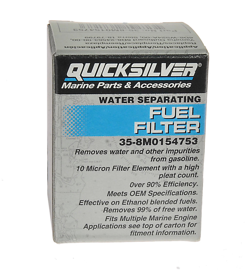 Quicksilver 8M0154753 In-Line Water Separating Fuel Filter - Yamaha & Sierra - 8M0154753