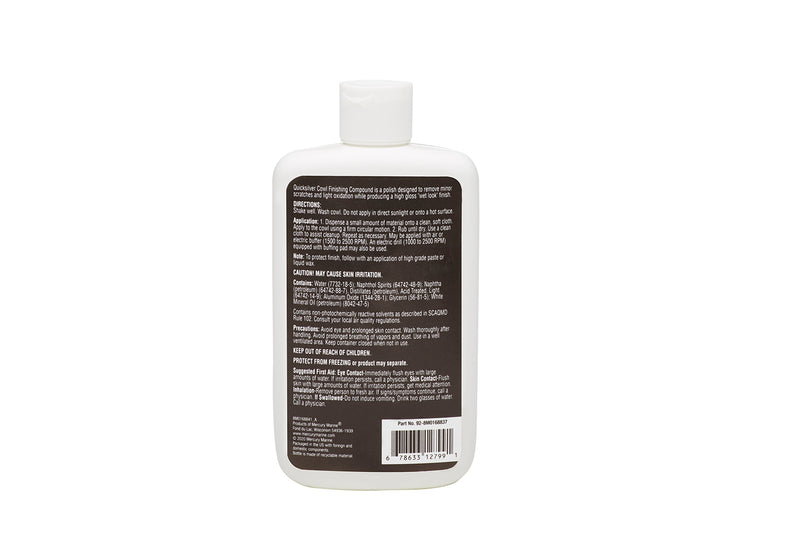 Quicksilver 8M0168837 High-Gloss Cowl Finishing Compound, Fine Grit, 8.4 oz Bottle - 8M0168837