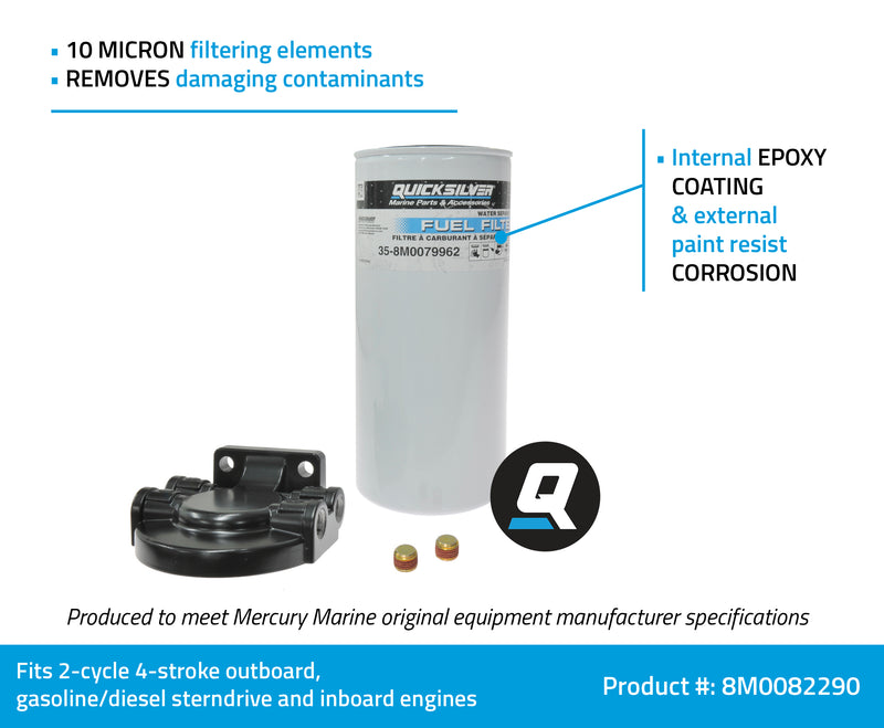 Quicksilver 8M0082290 High Capacity Water Separating Fuel Filter Kit - 8M0082290