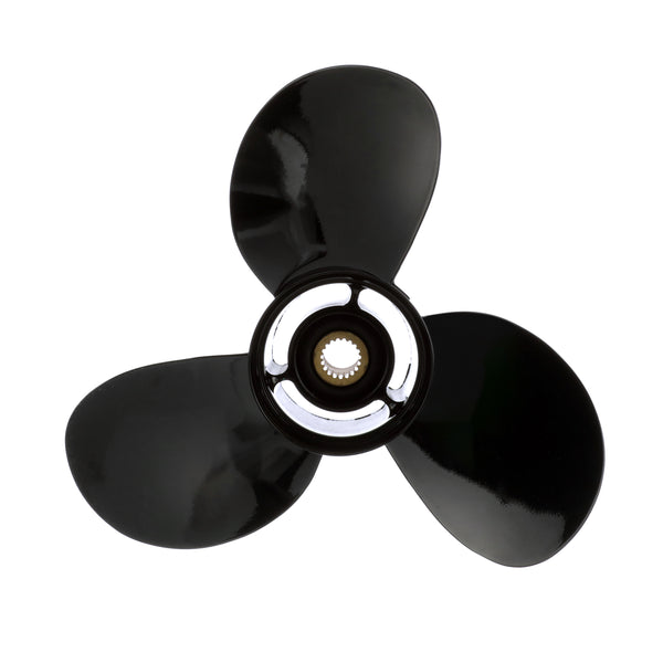 Quicksilver 8M0078089 Black Diamond Bravo II 19.25" diameter X 15" pitch, 3-Blade Aluminum Propeller, Left Hand Rotation, Black Finish - 8M0078089