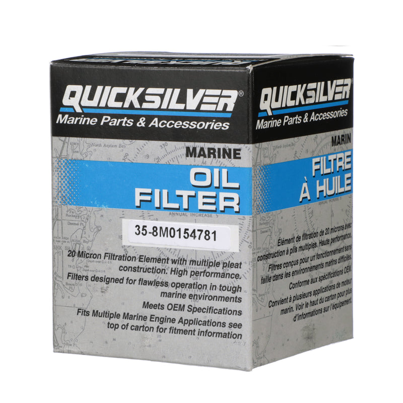 Quicksilver 8M0154781 Oil Filter - Johnson, Evinrude, OMC, Suzuki, Sierra, Mallory - 8M0154781
