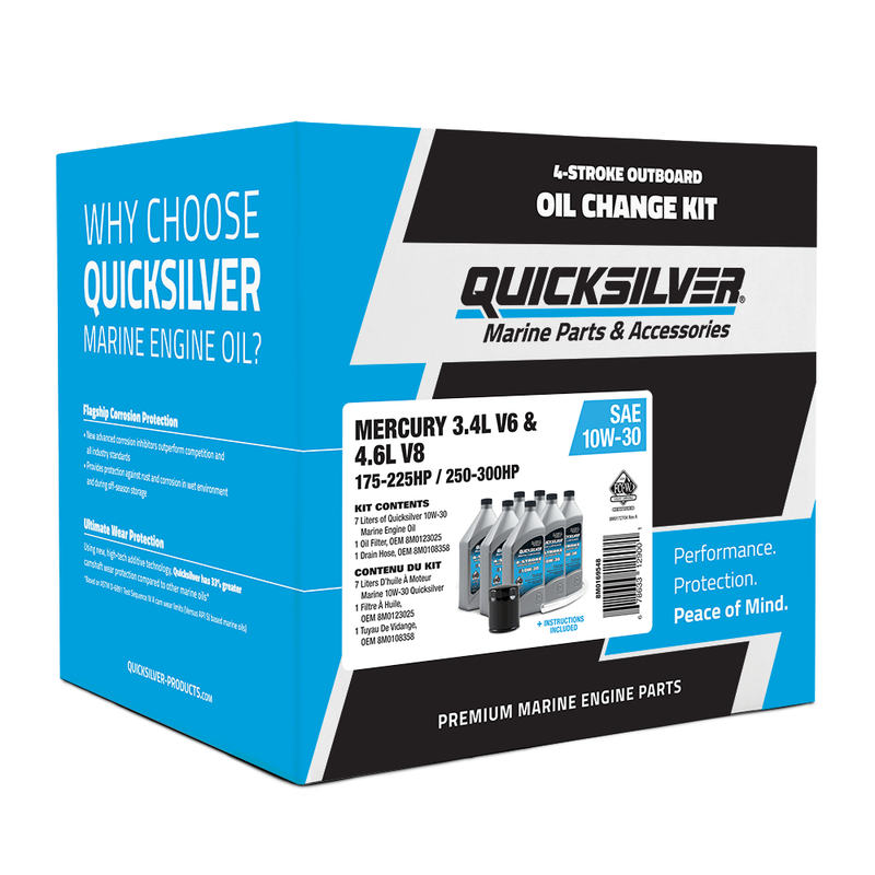 Quicksilver 8M0169548 High Horsepower Oil Change Kit – For Mercury V6 and V8 4-stroke Engines - 8M0169548