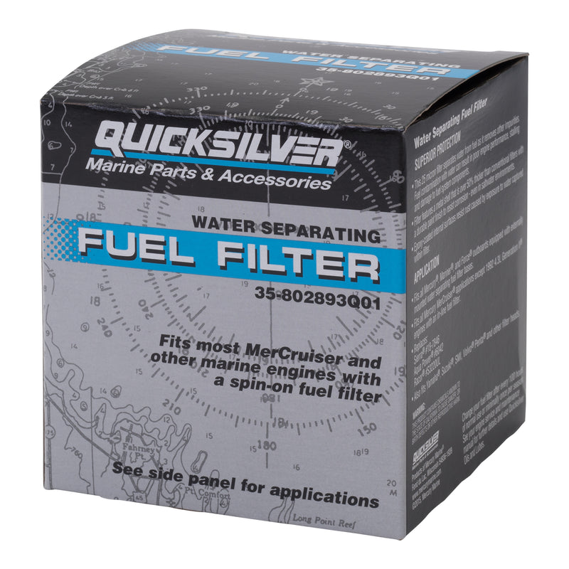 Quicksilver 802893Q01 Water Separating Fuel Filter - Mercury and Mariner Outboards and MerCruiser Stern Drive and Inboard Engines - 802893Q01