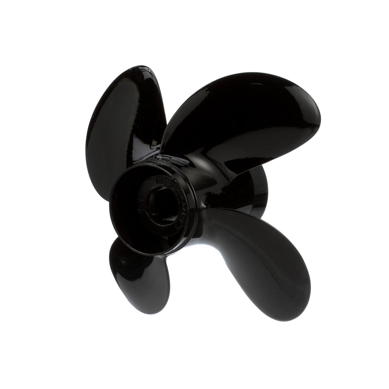 Quicksilver 8M8027512 Nemesis 4-Blade Aluminum Propeller - 10.3" diameter x 13" pitch, Right Hand Rotation, 40-60 HP Mercury, Black Finish - 8M8027512