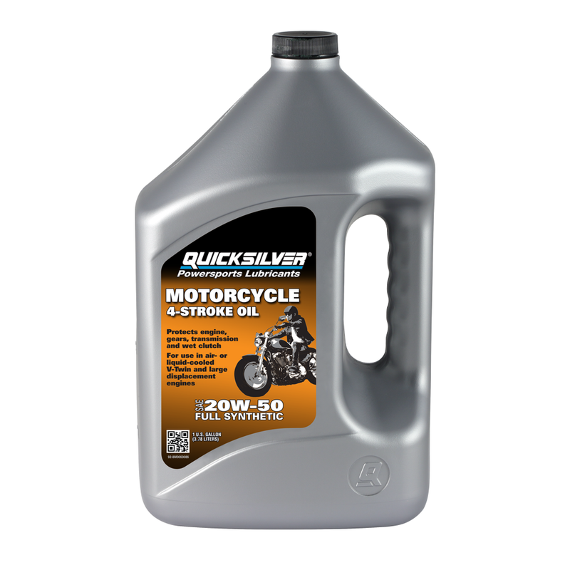 Quicksilver 20W-50 Full Synthetic Motorcycle Oil – 1 Gallon - 8M0060086