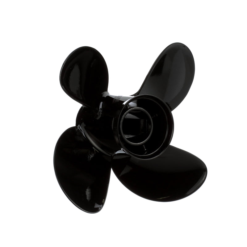 Quicksilver 8M8027514 Nemesis 4-Blade Aluminum Propeller - 10.1" diameter x 15" pitch, Right Hand Rotation, 40-60 HP Mercury, Black Finish - 8M8027514