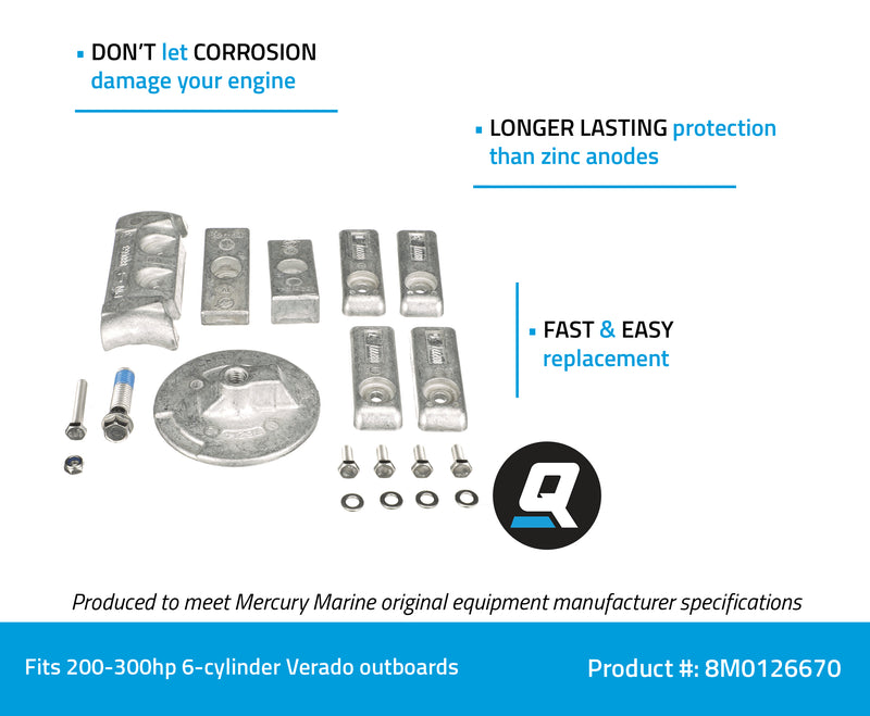 Quicksilver Anode Kit 8M0126670 - L6 Verado - 8M0126670