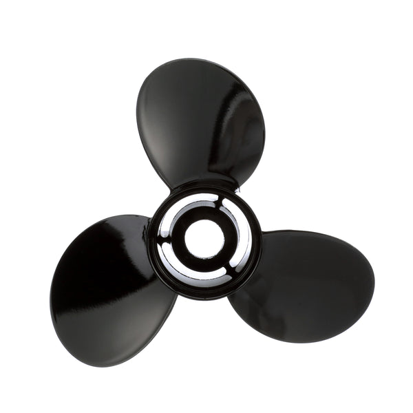 Quicksilver QA2208X Black Diamond 3-Blade Aluminum Propeller - 13.75" diameter x 15" pitch, Right Hand Rotation, 85 HP - 140 HP Evinrude/Johnson V4, Black Finish - QA2208X