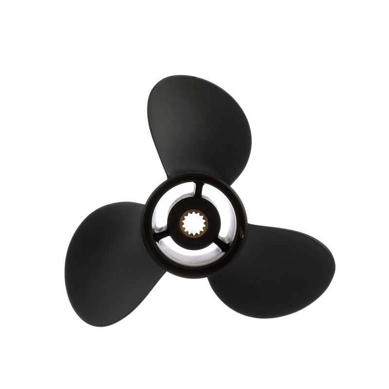 Quicksilver QA3118R Black Diamond 3-Blade Aluminum Propeller - 10" diameter x 13" pitch, Right Hand Rotation, 20 HP - 35 HP Evinrude/Johnson (Most Models - Including ETEC), Black Finish - QA3118R