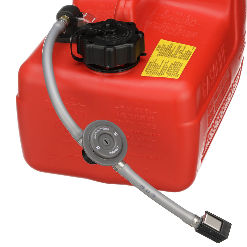 Quicksilver 8M0047598 Portable Marine Boat Fuel Tank with Fuel Demand Valve, 3.2-Gallon Capacity - 8M0047598