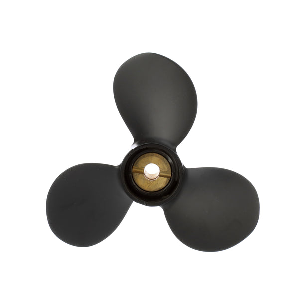 Quicksilver QA3178R Black Diamond 3-Blade Aluminum Propeller - 8.25" diameter x 8" pitch, Right Hand Rotation, 8 HP - 14 HP Various Makes/Models w/Pin Drive, Black Finish - QA3178R