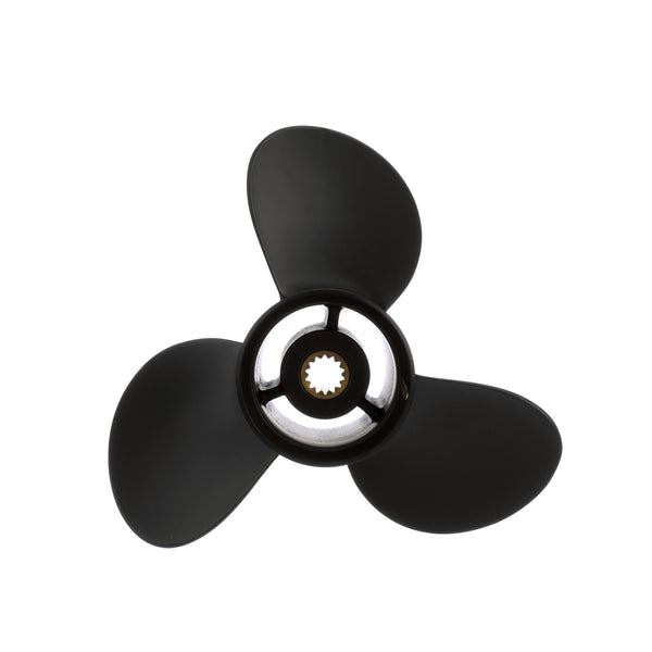 Quicksilver QA3114R Black Diamond 3-Blade Aluminum Propeller - 10.5" diameter x 11" pitch, Right Hand Rotation, 20 HP - 35 HP Evinrude/Johnson (Most Models - Including ETEC), Black Finish - QA3114R