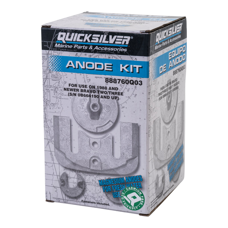 Quicksilver 888760Q03 Magnesium Anode Kit - MerCruiser Bravo II and Bravo III Drives - 888760Q03