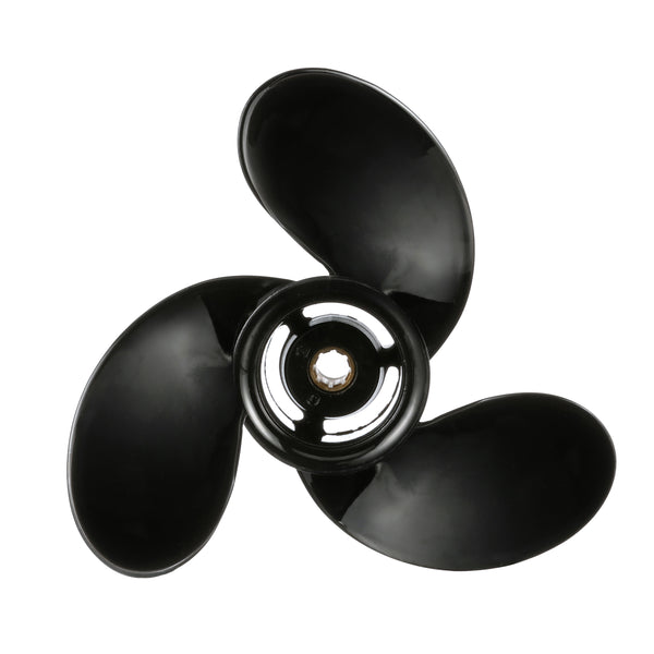 Quicksilver QA2124R Black Diamond 3-Blade Aluminum Propeller - 9" diameter x 7" pitch, Right Hand Rotation, 6 HP - 15 HP Mercury (except 8/9.9 FourStroke 2005 & Newer), Black Finish - QA2124R