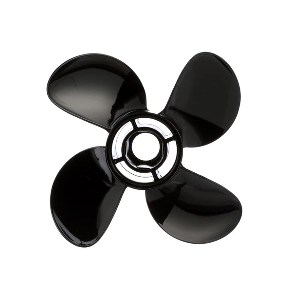 Quicksilver 8M8027513 Nemesis 4-Blade Aluminum Propeller - 10.1" diameter x 14" pitch, Right Hand Rotation, 40-60 HP Mercury, Black Finish - 8M8027513