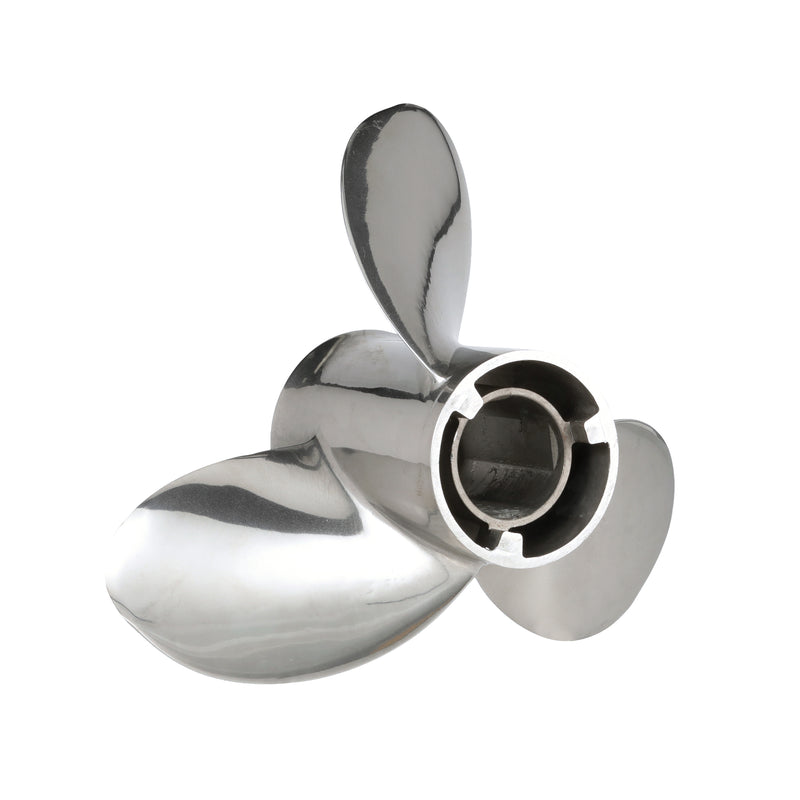 Quicksilver QS5114X Silverado 13.375" diameter X 14" pitch, 3-Blade Stainless Steel Propeller, Right Hand Rotation, 40 CT, 125 HP - QS5114X