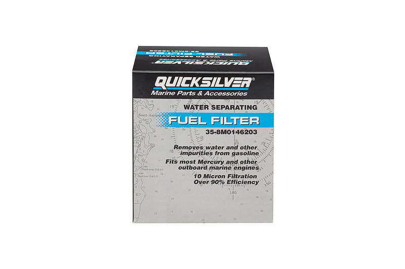 Quicksilver 8M0146203 Water Separating Fuel Filter — 10-Micron Filtration — Quicksilver Head - 8M0146203