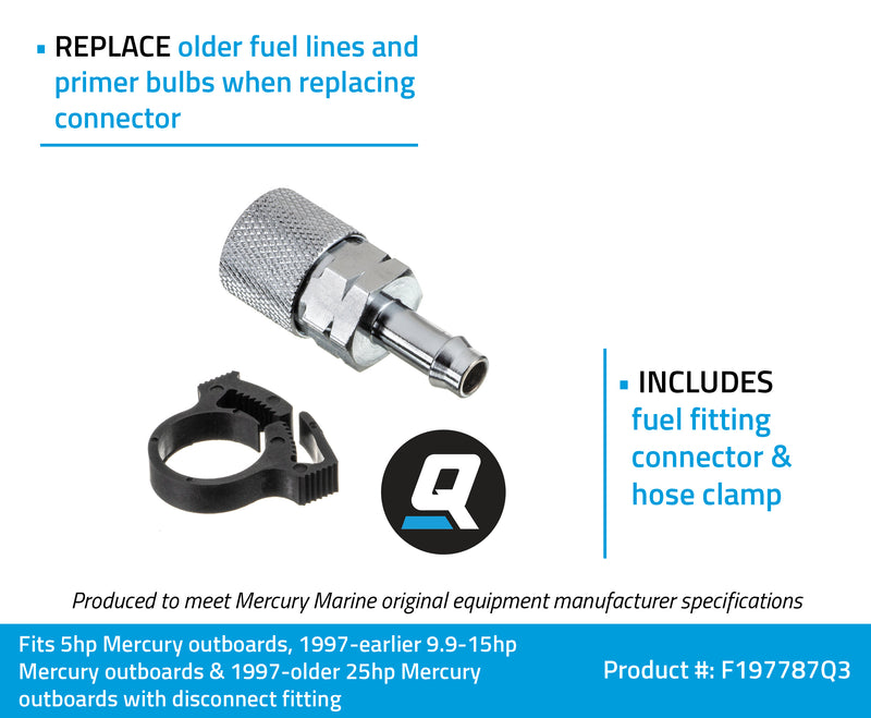 Quicksilver F197787Q3 Quick Disconnect Fuel Line Fitting - F197787Q3