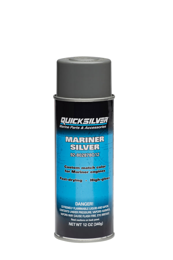 Quicksilver 802878A12 Mariner Silver Enamel Paint - 12 oz Spray Can - 802878Q12