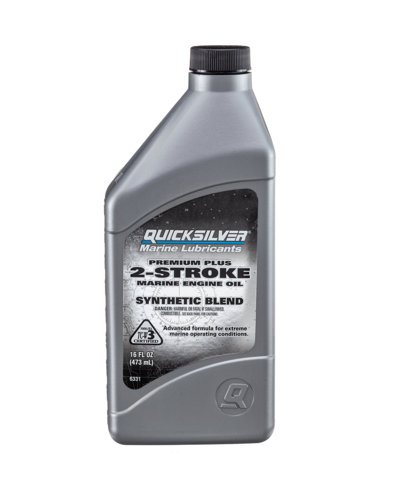 Quicksilver 8M0116447 Advanced Premium Plus TC-W3 2-Cycle Outboard Oil - Synthetic Blend -16 Ounce bottle - 8M0116447