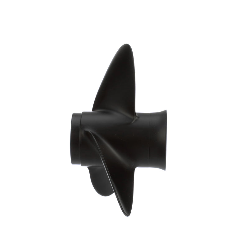 Quicksilver QA3906R Black Diamond 3-Blade Aluminum Propeller - 9.25" diameter x 9" pitch, Right Hand Rotation, 9.9 HP - 20 HP Honda/Yamaha w/8-tooth Spline, Black Finish - QA3906R