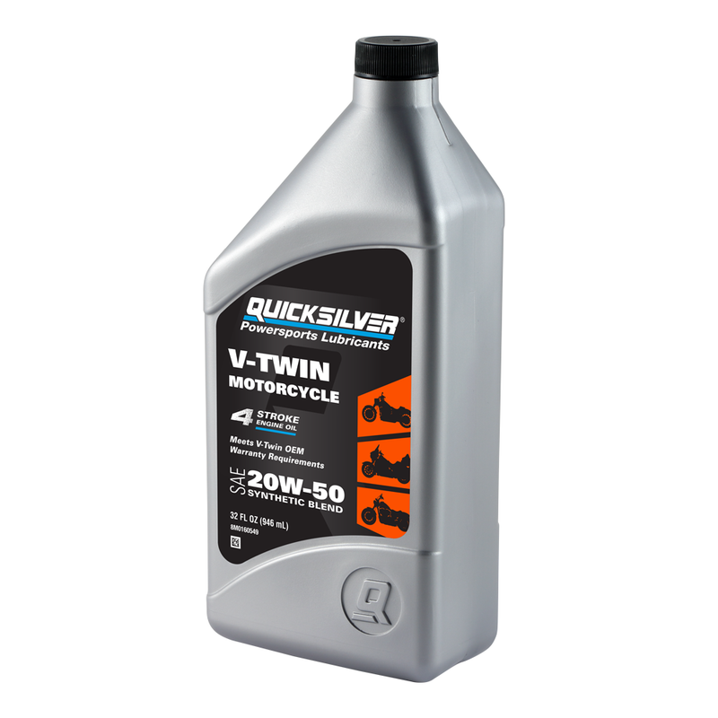 Quicksilver 20W-50 Synthetic Motorcycle Oil - 1 Quart - 8M0166407